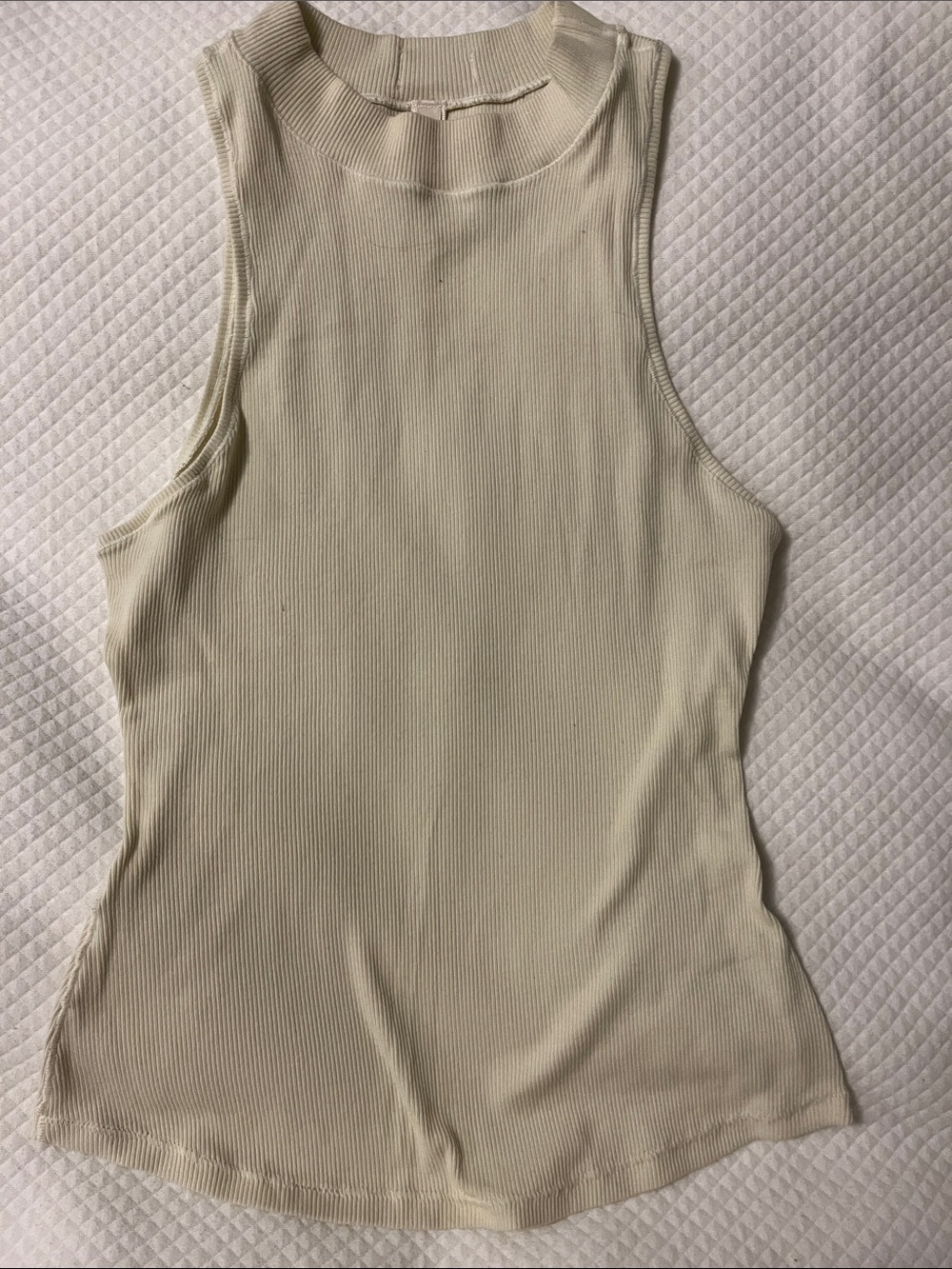 Skims Sleeveless Ribbed Tank Top in Cream